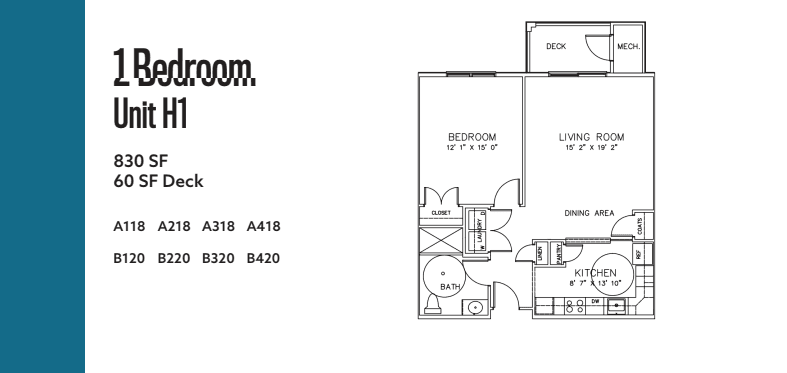Plan H1 floor plan diagram
